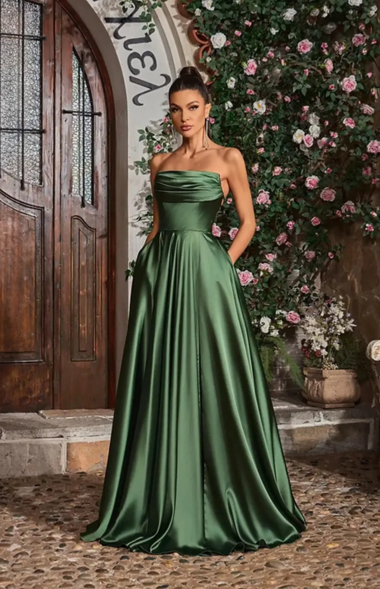 green emerald velvet dress Jadore: J24005 main image 0