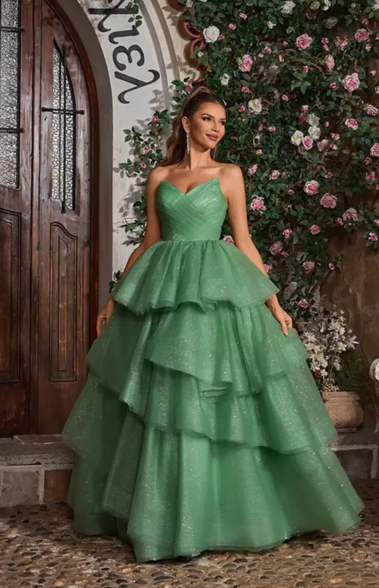 green emerald velvet dress J'Adore Dresses J25036 - Strapless Corset Bodice Prom Dress 16 / Navy main image 0